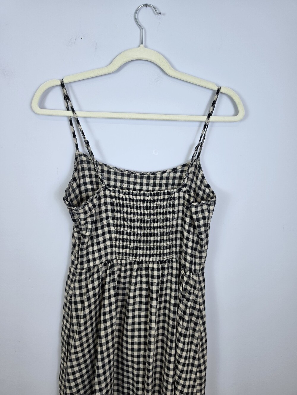 Gap Black and White Gingham Spaghetti-Strap Maxi Dress Size XS NWT - Picture 4 of 14